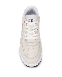 weiße Leder niedrige Sneakers von MSGM