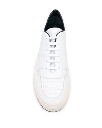 weiße Leder niedrige Sneakers von Common Projects