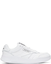 weiße Leder niedrige Sneakers von Beams Plus