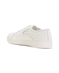 weiße Leder niedrige Sneakers von Bottega Veneta