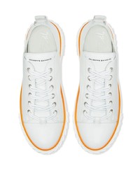 weiße Leder niedrige Sneakers von Giuseppe Zanotti