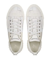 weiße Leder niedrige Sneakers von Giuseppe Zanotti