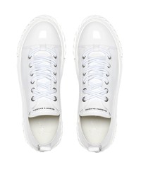 weiße Leder niedrige Sneakers von Giuseppe Zanotti