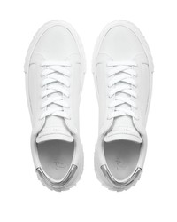 weiße Leder niedrige Sneakers von Giuseppe Zanotti