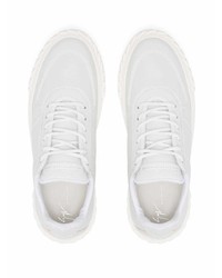 weiße Leder niedrige Sneakers von Giuseppe Zanotti