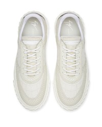 weiße Leder niedrige Sneakers von Giuseppe Zanotti