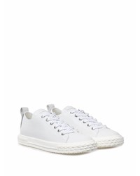 weiße Leder niedrige Sneakers von Giuseppe Zanotti