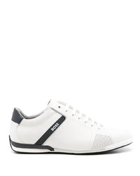 weiße Leder niedrige Sneakers von BOSS