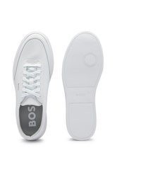 weiße Leder niedrige Sneakers von BOSS