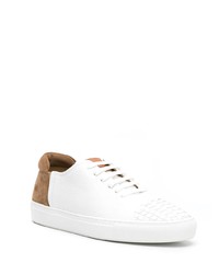 weiße Leder niedrige Sneakers von Giorgio Armani