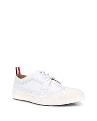 weiße Leder niedrige Sneakers von Thom Browne