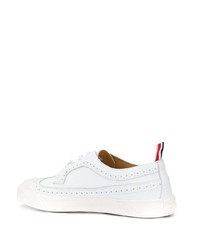 weiße Leder niedrige Sneakers von Thom Browne