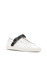 weiße Leder niedrige Sneakers von Saint Laurent