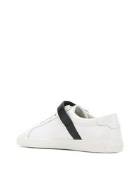 weiße Leder niedrige Sneakers von Saint Laurent