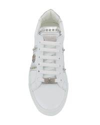weiße Leder niedrige Sneakers von Philipp Plein