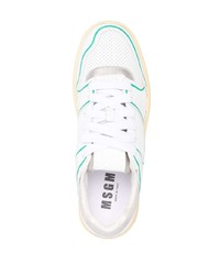 weiße Leder niedrige Sneakers von MSGM