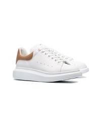 weiße Leder niedrige Sneakers von Alexander McQueen