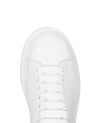 weiße Leder niedrige Sneakers von Alexander McQueen