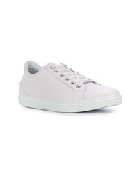 weiße Leder niedrige Sneakers von Jimmy Choo