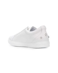 weiße Leder niedrige Sneakers von Jimmy Choo