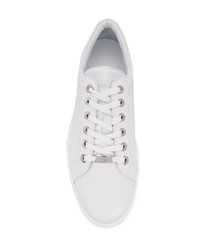 weiße Leder niedrige Sneakers von Jimmy Choo