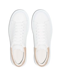 weiße Leder niedrige Sneakers von Alexander McQueen