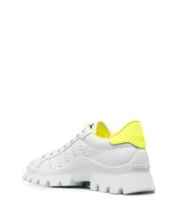 weiße Leder niedrige Sneakers von DSQUARED2