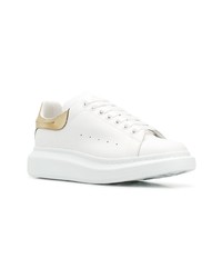 weiße Leder niedrige Sneakers von Alexander McQueen