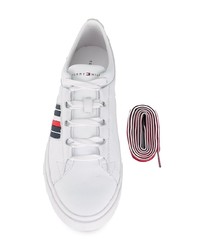 weiße Leder niedrige Sneakers von Tommy Hilfiger