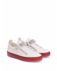 weiße Leder niedrige Sneakers von Giuseppe Zanotti