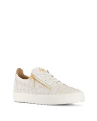 weiße Leder niedrige Sneakers von Giuseppe Zanotti