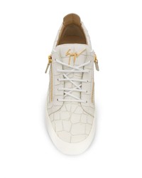 weiße Leder niedrige Sneakers von Giuseppe Zanotti