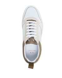 weiße Leder niedrige Sneakers von Armani Exchange