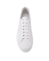 weiße Leder niedrige Sneakers von Prada