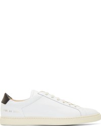 weiße Leder niedrige Sneakers von Common Projects