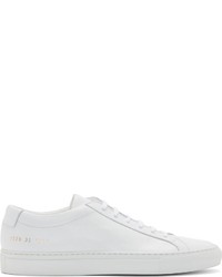 weiße Leder niedrige Sneakers von Common Projects