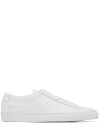 weiße Leder niedrige Sneakers von Common Projects