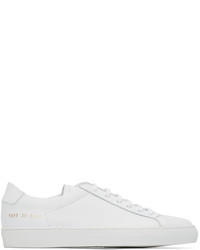 weiße Leder niedrige Sneakers von Common Projects