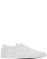 weiße Leder niedrige Sneakers von Common Projects