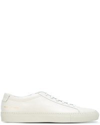 weiße Leder niedrige Sneakers von Common Projects