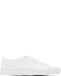 weiße Leder niedrige Sneakers von Common Projects