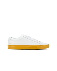 weiße Leder niedrige Sneakers von Common Projects