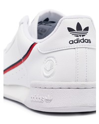 weiße Leder niedrige Sneakers von adidas