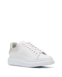 weiße Leder niedrige Sneakers von Alexander McQueen