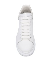 weiße Leder niedrige Sneakers von Alexander McQueen