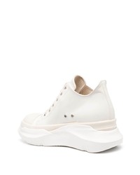 weiße Leder niedrige Sneakers von Rick Owens DRKSHDW