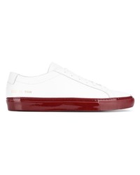 weiße Leder niedrige Sneakers von Common Projects