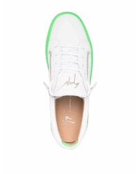 weiße Leder niedrige Sneakers von Giuseppe Zanotti