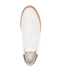 weiße Leder niedrige Sneakers von Brunello Cucinelli