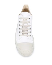 weiße Leder niedrige Sneakers von Rick Owens DRKSHDW